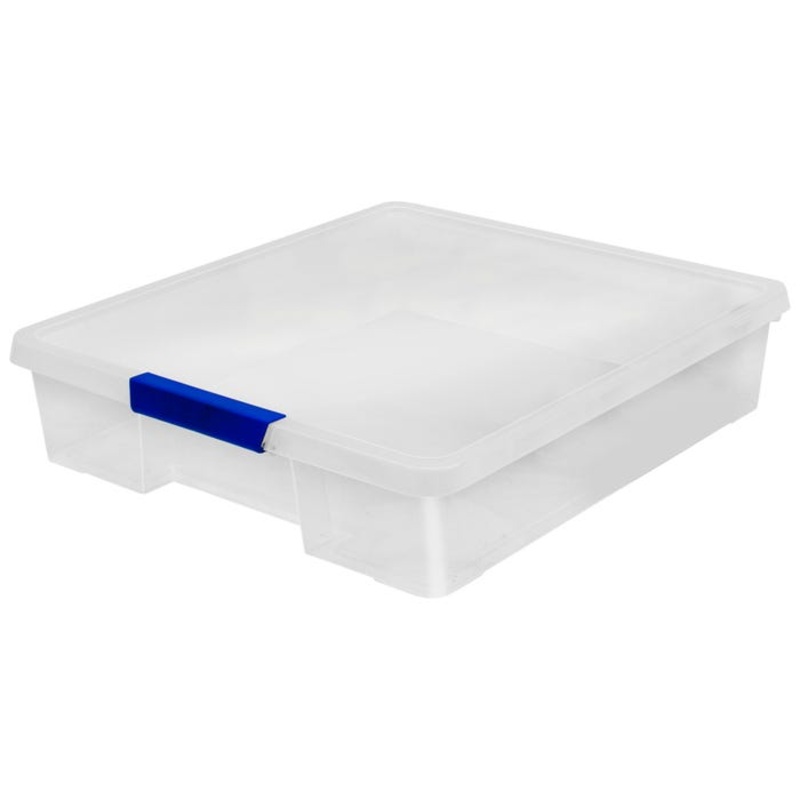 Storex Classroom Project Box, 13-1/4 x 15-1/4 x 3-1/4 Inches, Clear, Pack of 5