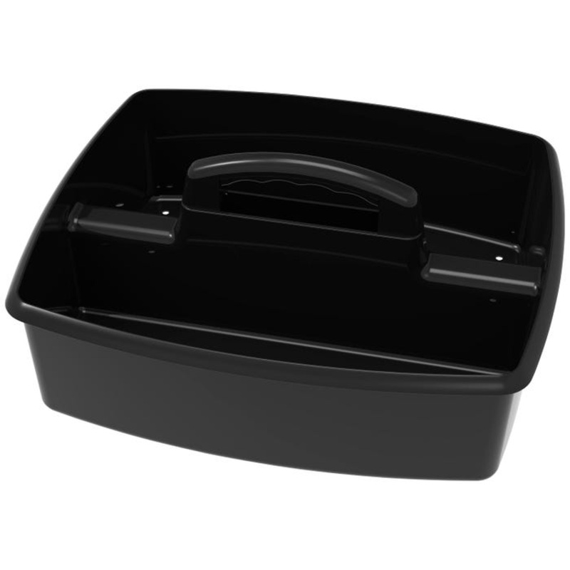 Storex Large Caddy, 13 x 11 x 6-3/8 Inches, Black, Pack of 6