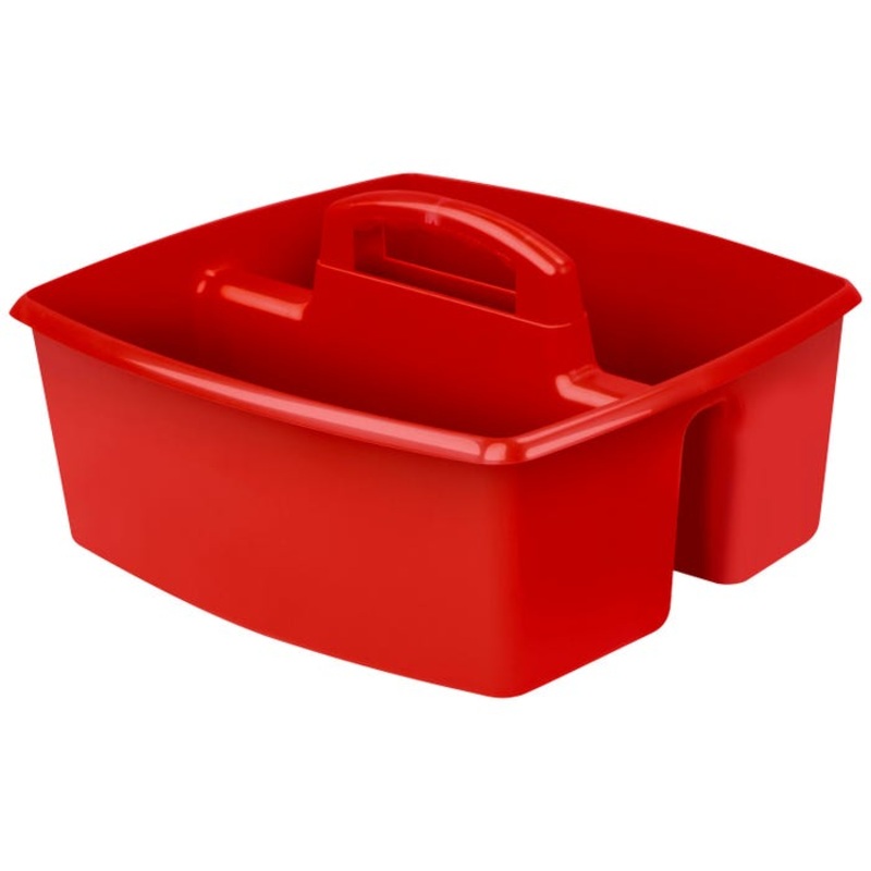 Storex Large Caddy, 13 x 11 x 6-3/8 Inches, Red, Pack of 6