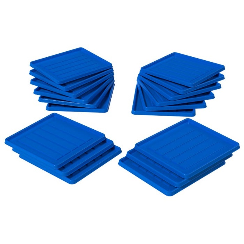 Storex School Locker/Office Cubicle Boot Tray, 12-3/8 x 11 x 4/5 Inches, Blue, Pack of 18
