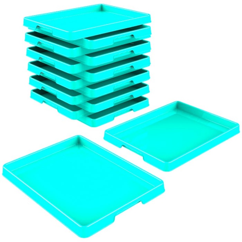 Storex Sorting and Crafts Tray, 12 x 16 Inches, Teal, Pack of 12