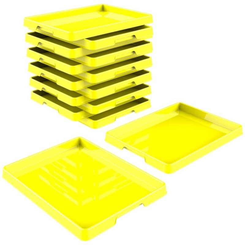 Storex Sorting and Crafts Tray, 12 x 16 Inches, Yellow, Pack of 12