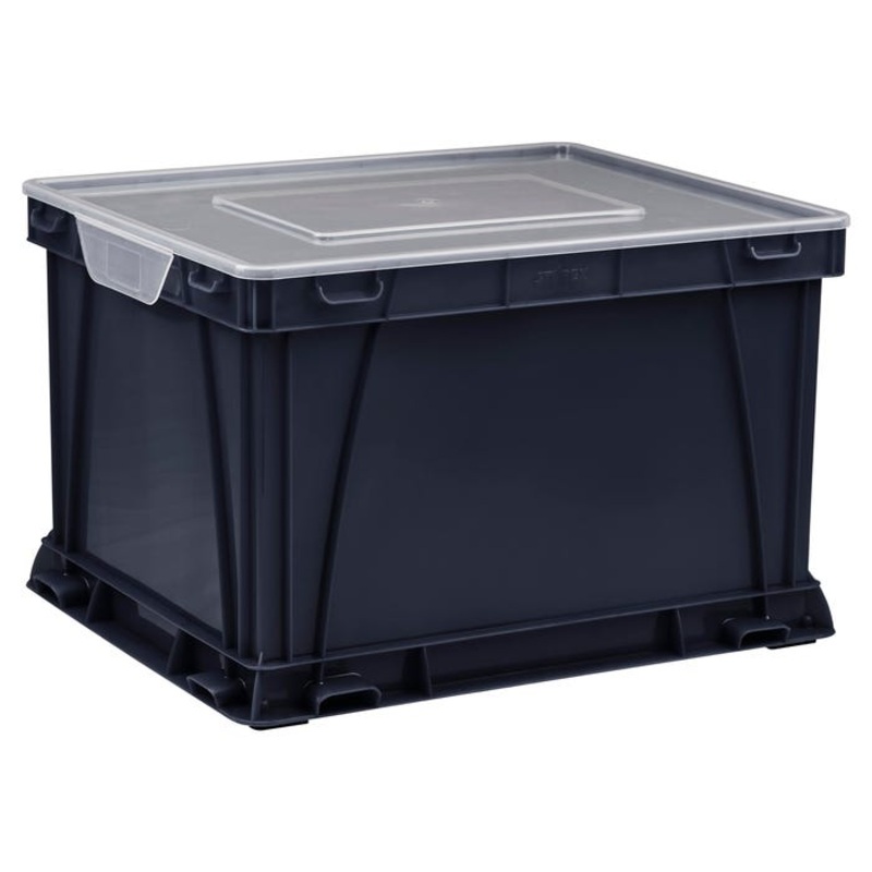 Storex Storage and Filing Cube, Black/Clear, Pack of 3