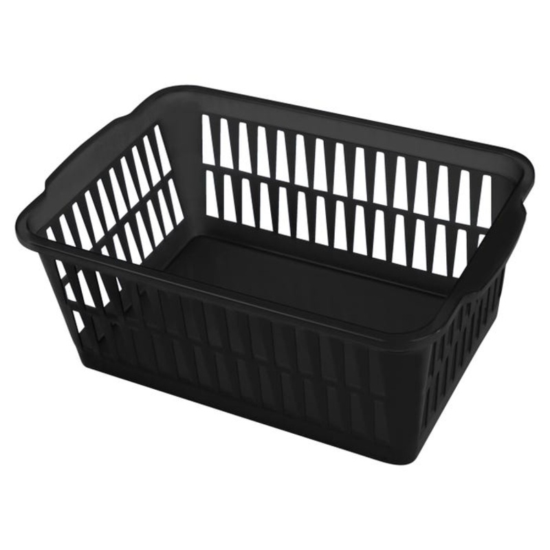 Storex Supply Baskets, 11-4/5 x 7-9/10 x 4-1/3 Inches, Black, Pack of 12