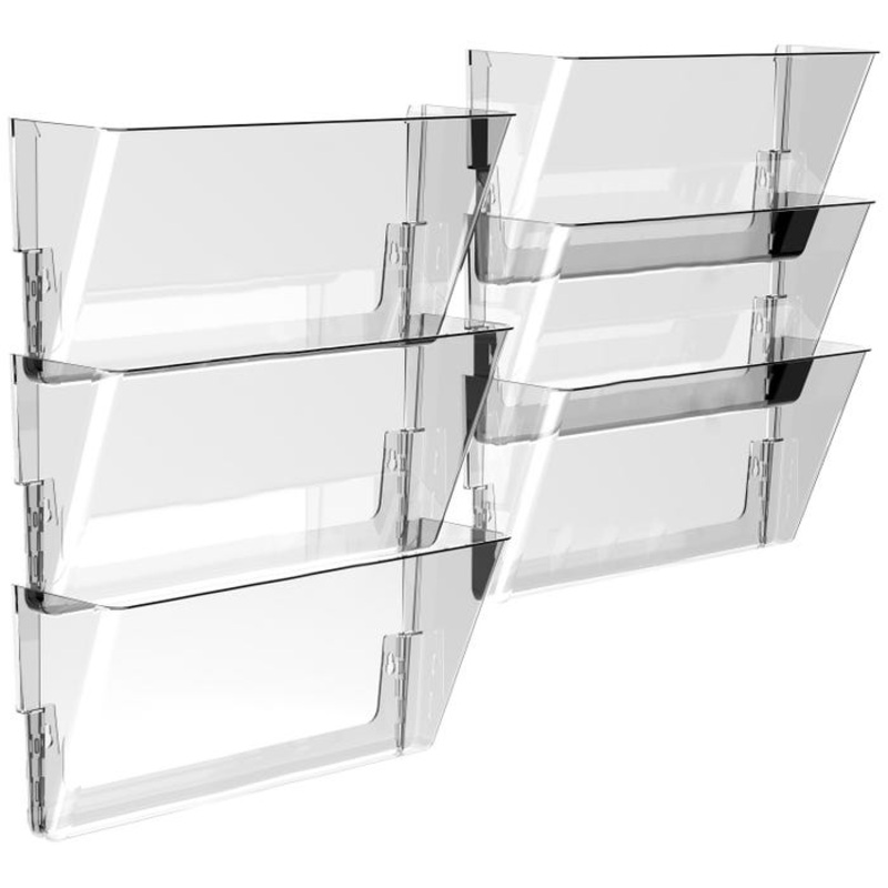 Storex Wall Files, Legal Size, Clear, Pack of 6