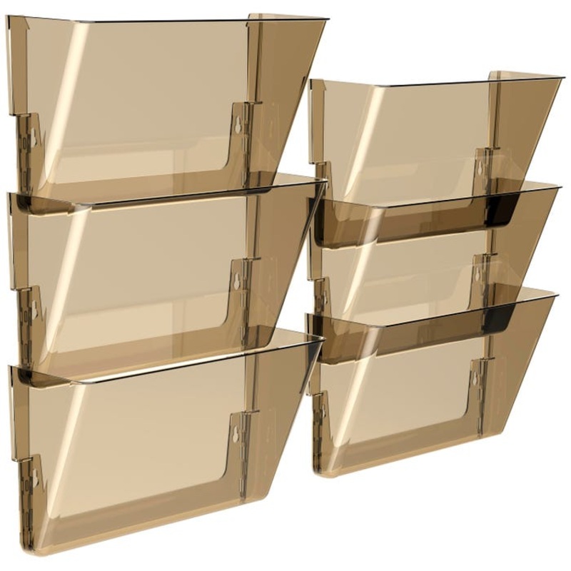 Storex Wall Files, Letter Size, Smoke, Pack of 6