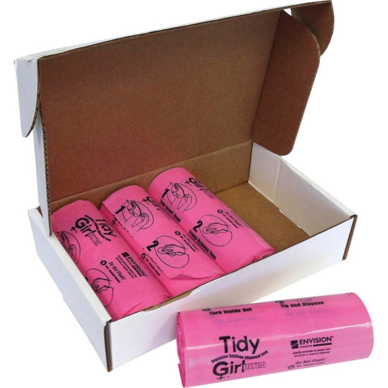 Stout Disposable Feminine Hygiene Tidy Girl Trash Bags, Pink, Pack of 600