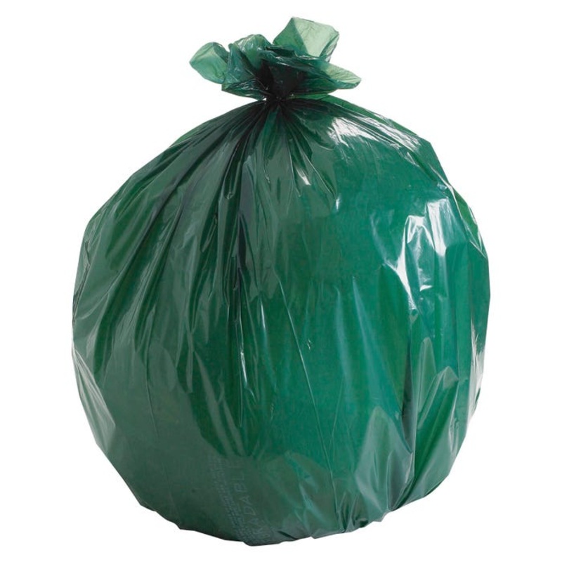 Stout EcoDegradable Biodegradable Trash Bags, 33 Gallon, Green, Pack of 40