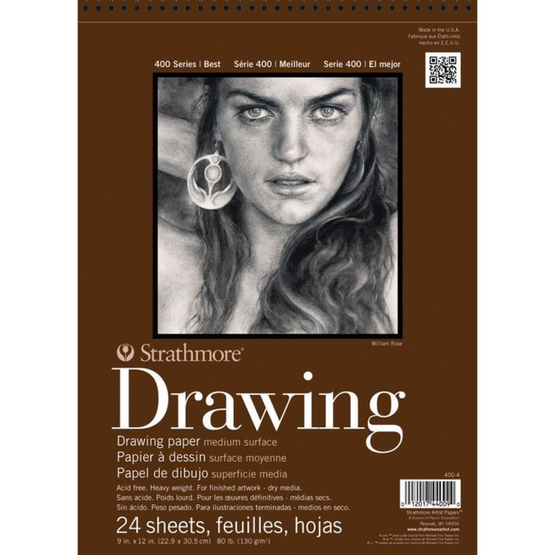 Strathmore 400 Series Drawing Pad, 12 x 18 Inches, 80 lb, 24 Sheets