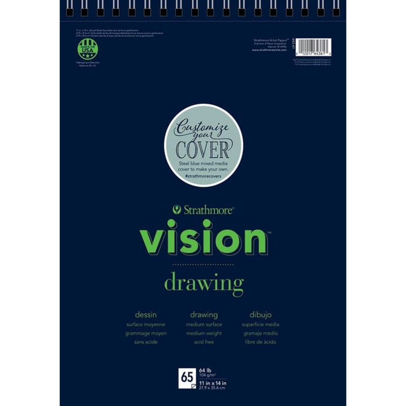 Strathmore Vision Drawing Pad, 11 x 14 Inches, 64 lb, 65 Sheets