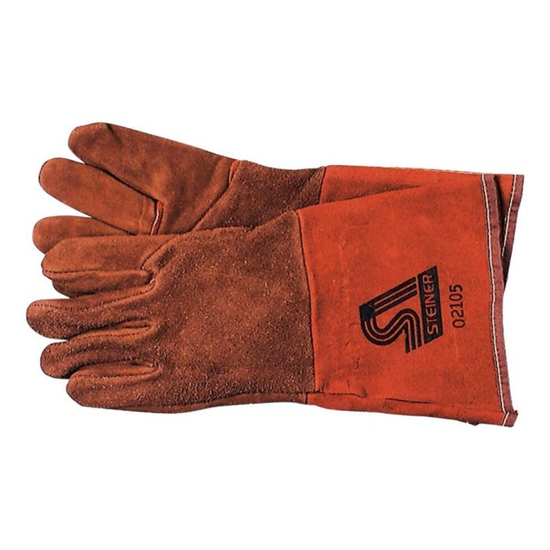 Steiner Enterprises Inc 2-Piece Gunn Cut Pattern Back Welders Gloves, Large, Split Cowhide/Cotton Liner, Black, Pack of 2