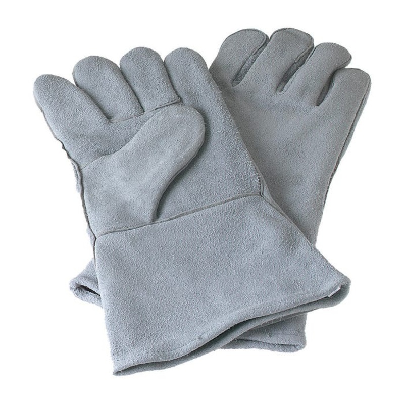 Steiner Enterprises Inc Economy Welding Gloves, 14 in L, Split Cowhide, Gray, Pack of 2