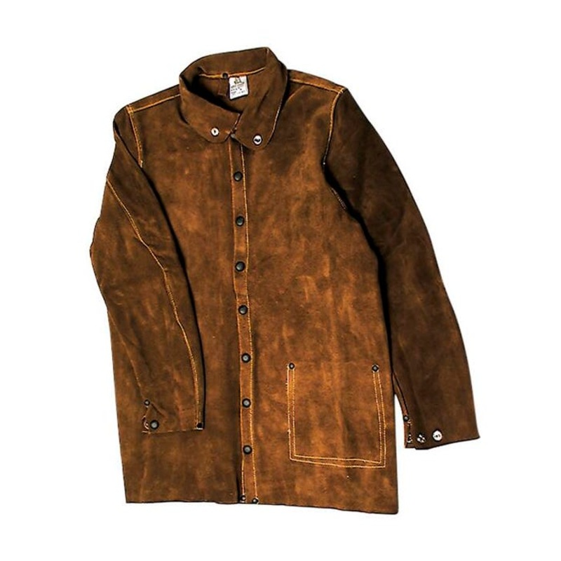 Steiner Enterprises Inc Welding Jacket, Large, 30 in L, 44 – 46 in, Split Cowhide Leather