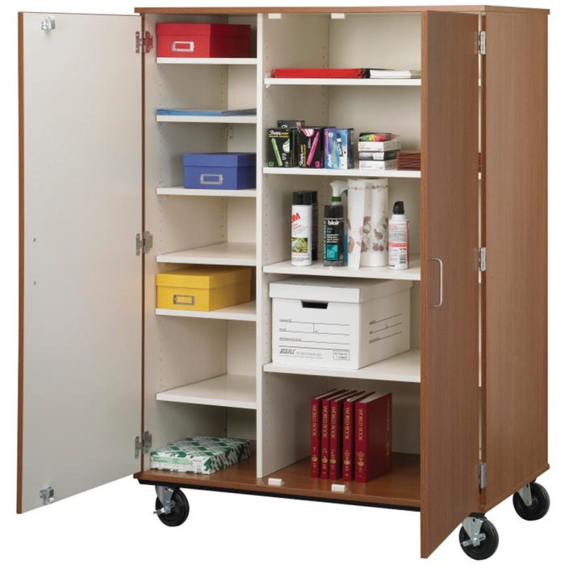 Stevens I.D. Systems Mobile 1/3-2/3 Divided Cabinet with Doors and Lock, 48 x 24 x 67 Inches