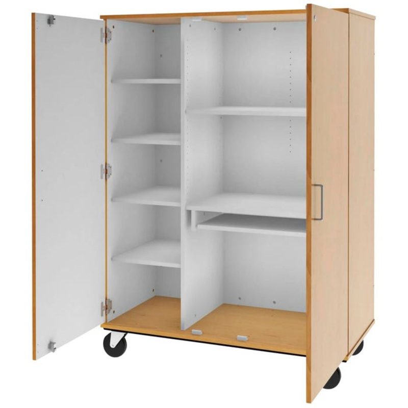 Stevens I.D. Systems Mobile Locking Computer Cabinet, 48 x 24 x 67 Inches