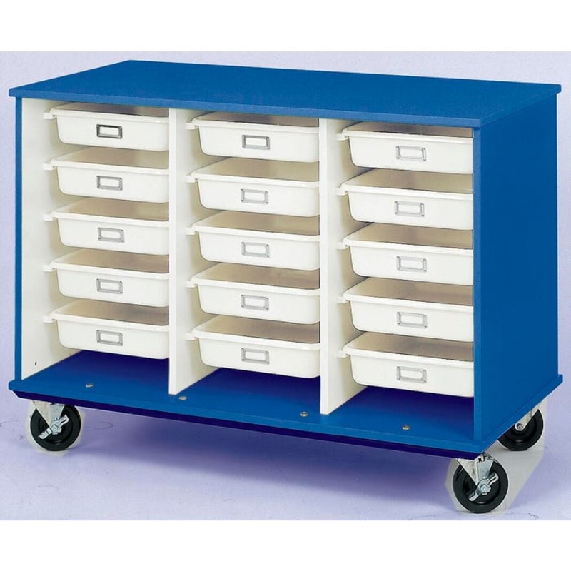 Stevens I.D. Systems Mobile Tray Cabinet without Doors, 18 Trays, 48 x 24 x 36 Inches