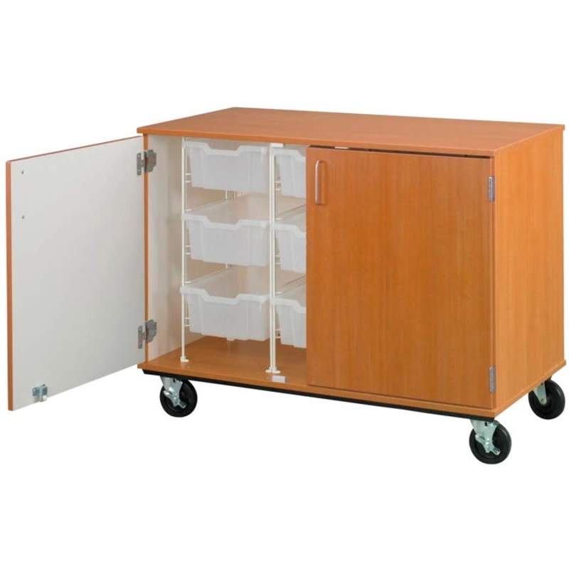 Stevens I.D. Systems Mobile Tray Storage Cart with Doors and Lock, 9 Trays, 44 x 24 x 36 Inches