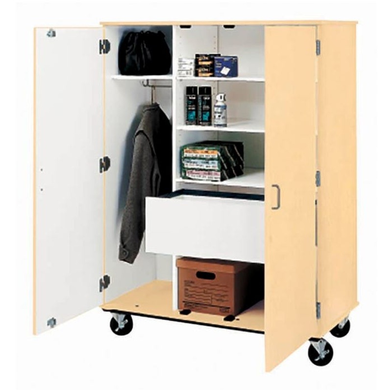 Stevens I.D. Systems Mobile Wardrobe and File Cabinet w/Lock, 48x24x67 Inches