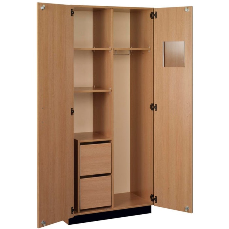 Stevens I.D. Systems Wardrobe Cabinet with Lock and File Drawers, 36 x 23 x 84 Inches
