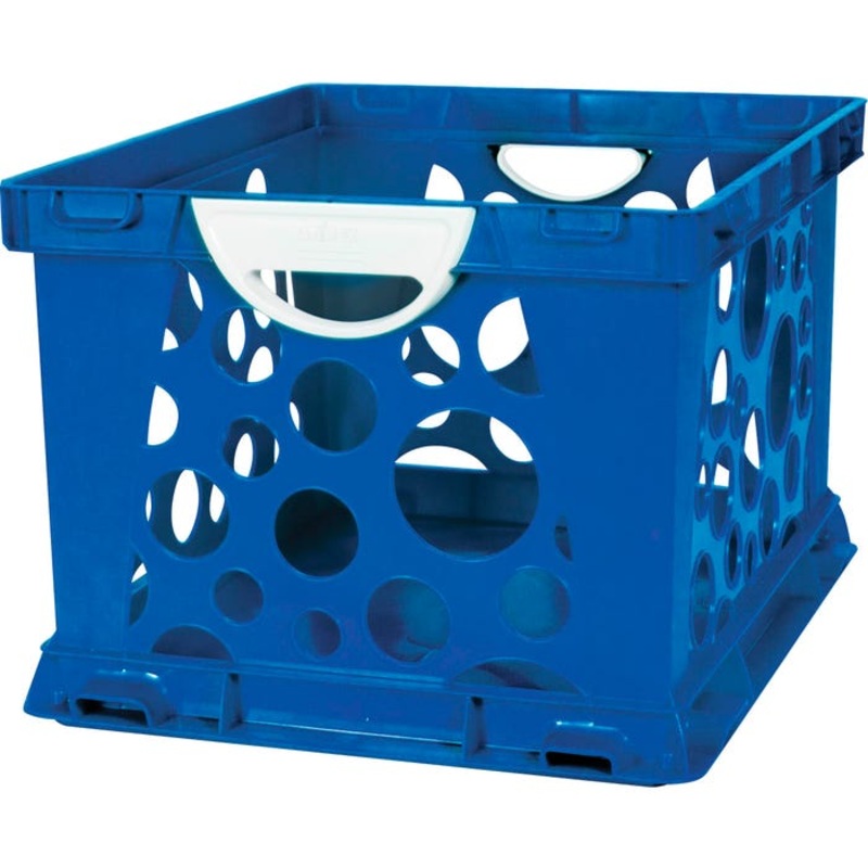 Storex 2-Color Large Crate with Handles, Blue/White