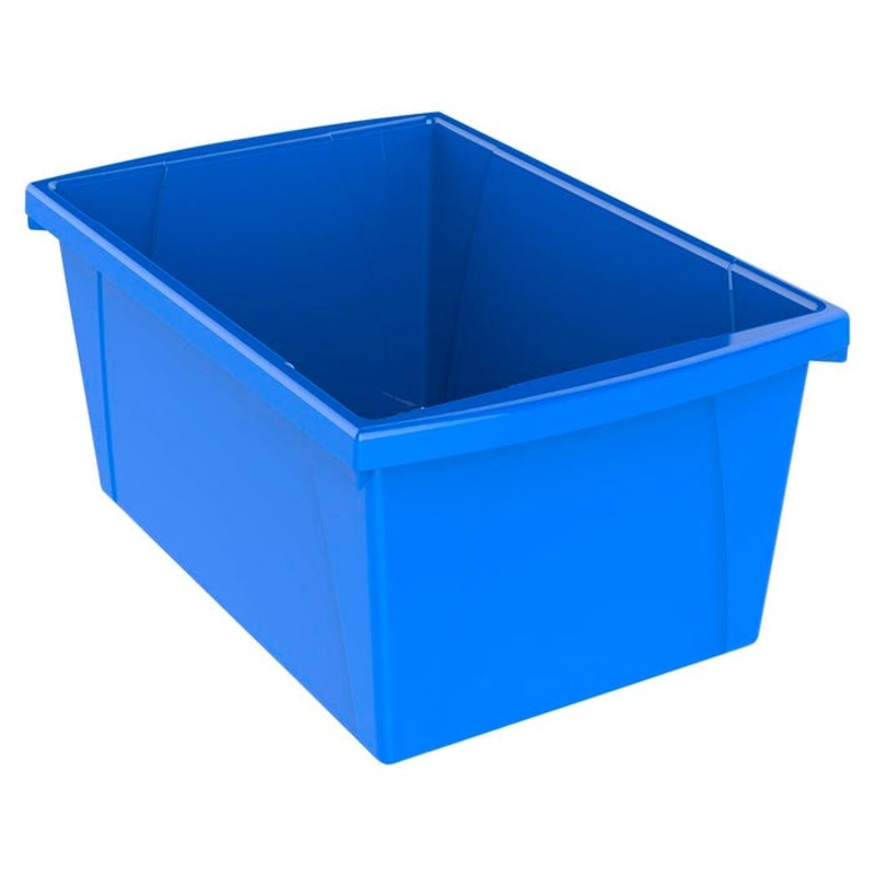 Storex Classroom Storage Bin, 5-1/2 Gallon, Blue