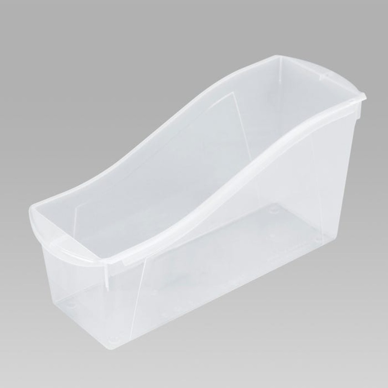 Storex Interlocking Book Bin, Large, 14-1/4 x 5-1/4 x 7 Inches, Translucent