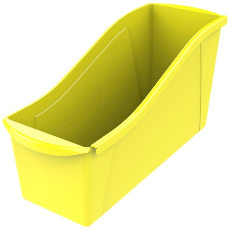 Storex Interlocking Book Bin, Large, 14-1/4 x 5-1/4 x 7 Inches, Yellow