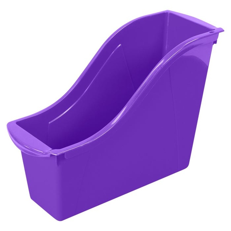 Storex Interlocking Book Bin, Small, 11-3/4 x 4-1/2 x 8-1/2 Inches, Purple, Pack of 6