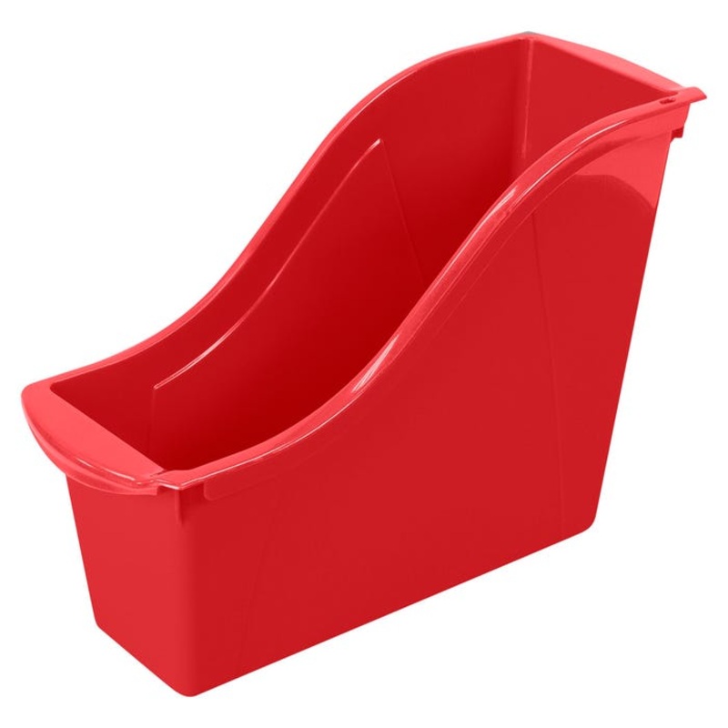 Storex Interlocking Book Bin, Small, 11-3/4 x 4-1/2 x 8-1/2 Inches, Red