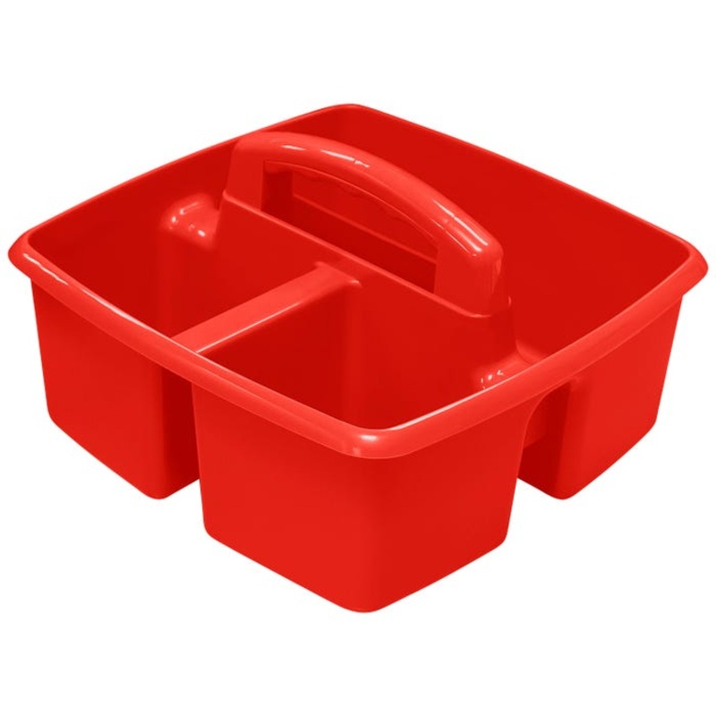 Storex Small Caddy, 9-1/4 x 9-1/4 x 5-1/4 Inches, Red, Pack of 6