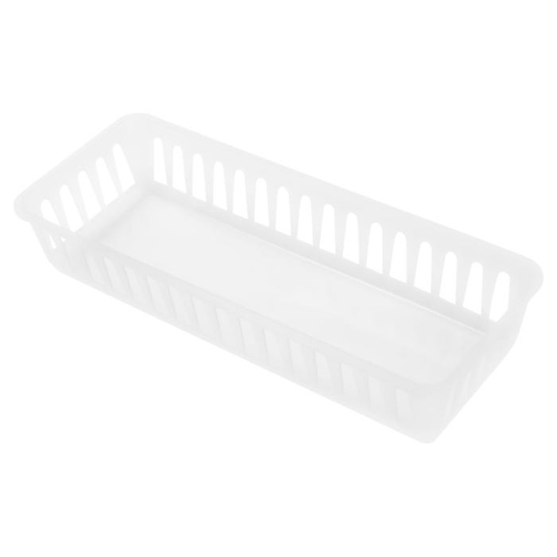 Storex Supply Baskets, 13 x 4-4/5 x 2-1/3 Inches, White, Pack of 12