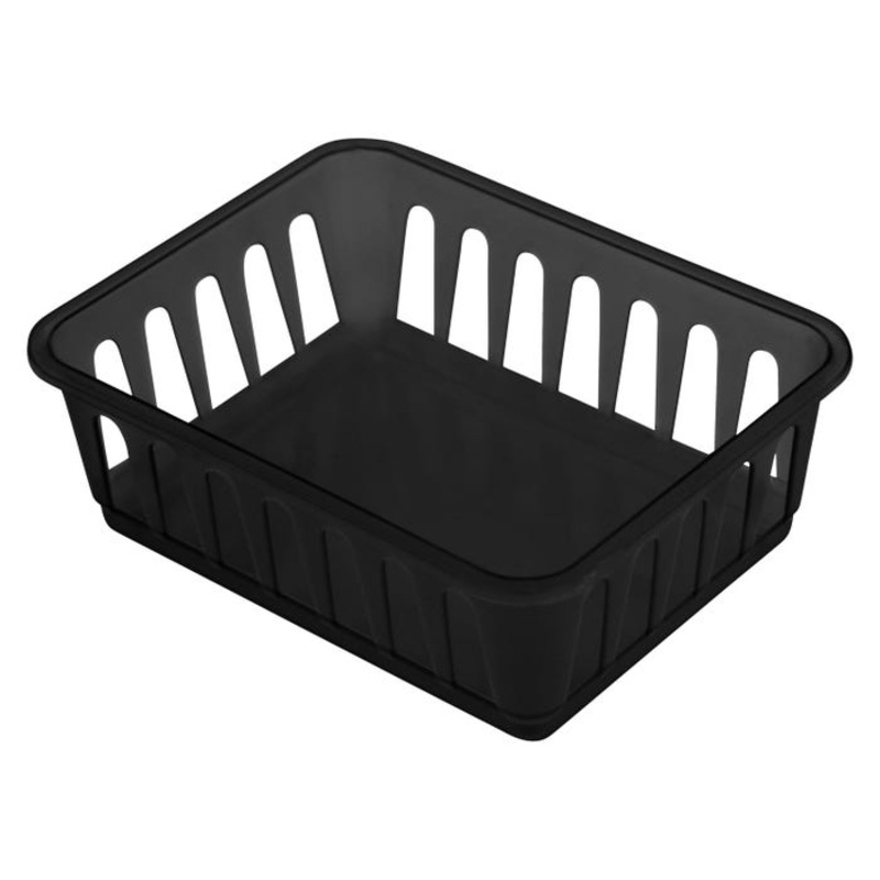 Storex Supply Baskets, 6 x 5 x 2-1/4 Inches, Black, Pack of 12