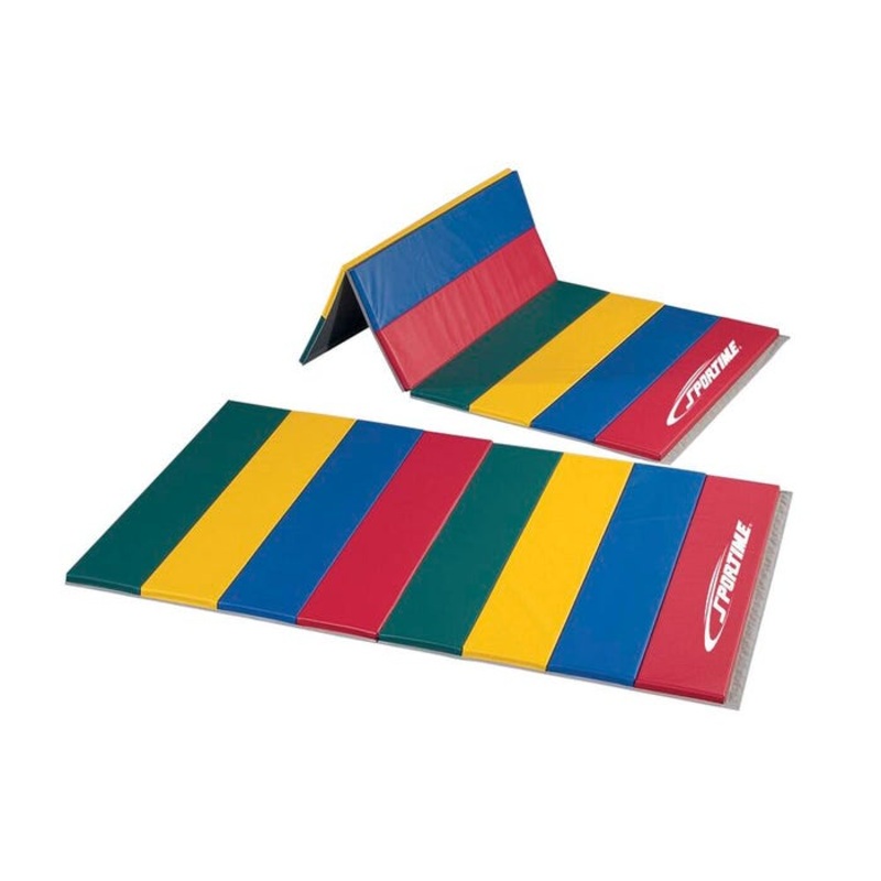 Sportime Deluxe Rainbow Mats, 6 x 12 Feet, 4 Sided Hook and Loop Fasteners