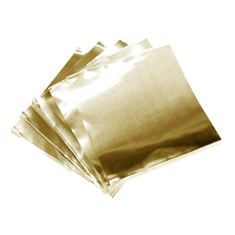 St. Louis Crafts Pre-Cut Decorator Foil, 5 x 5 Inches, Goldtone, 38 Gauge, Pack of 12