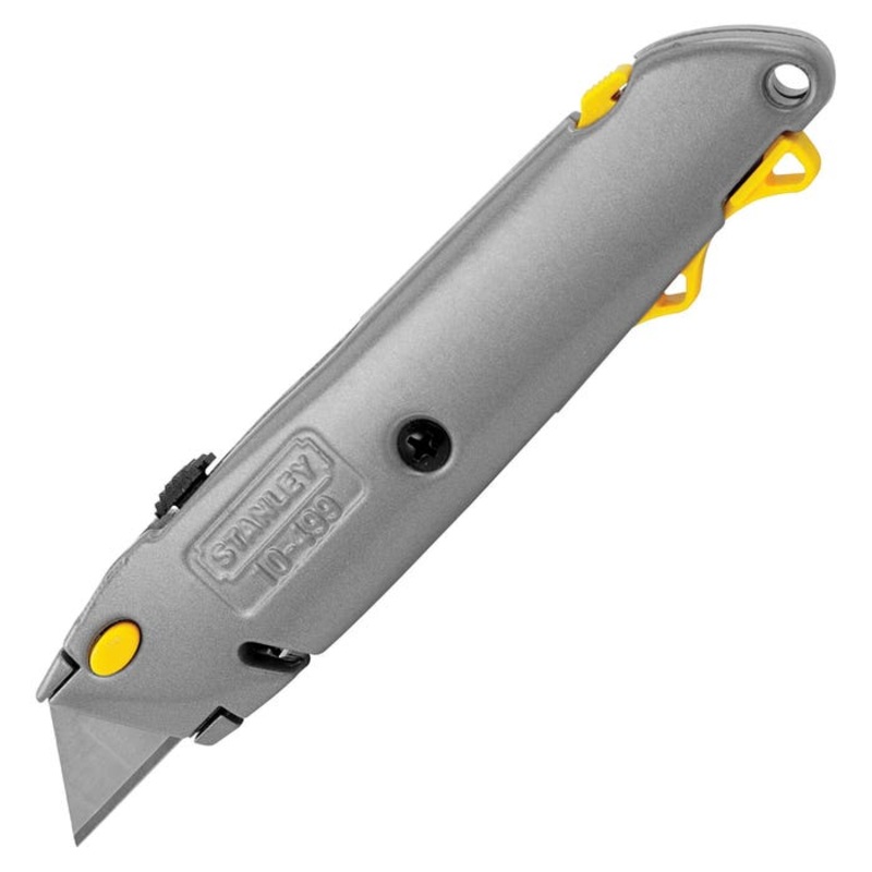 Stanley Bostitch Heavy Duty Quick Change Utility Knife, 6 in L, Metal Handle, Black