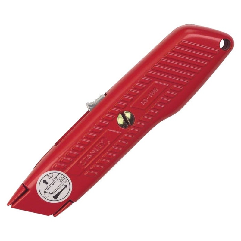 Stanley Bostitch Interlock Round Point Self-Retracting Utility Knife with 2 Cutting Depths, Orange