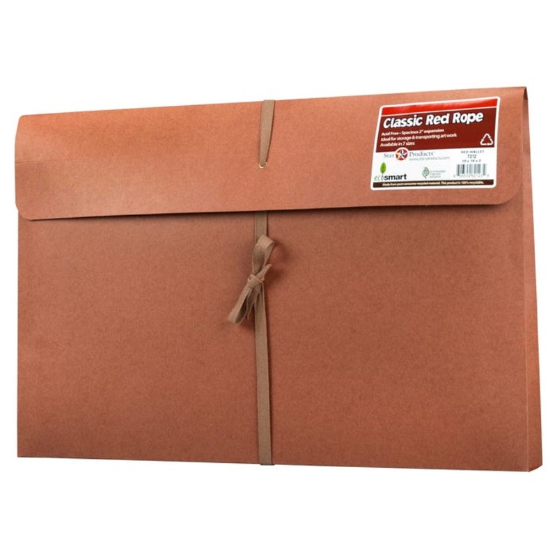 Star Products Cloth Tie Tape Art Portfolio, 18 x 12 x 2 Inches, Red
