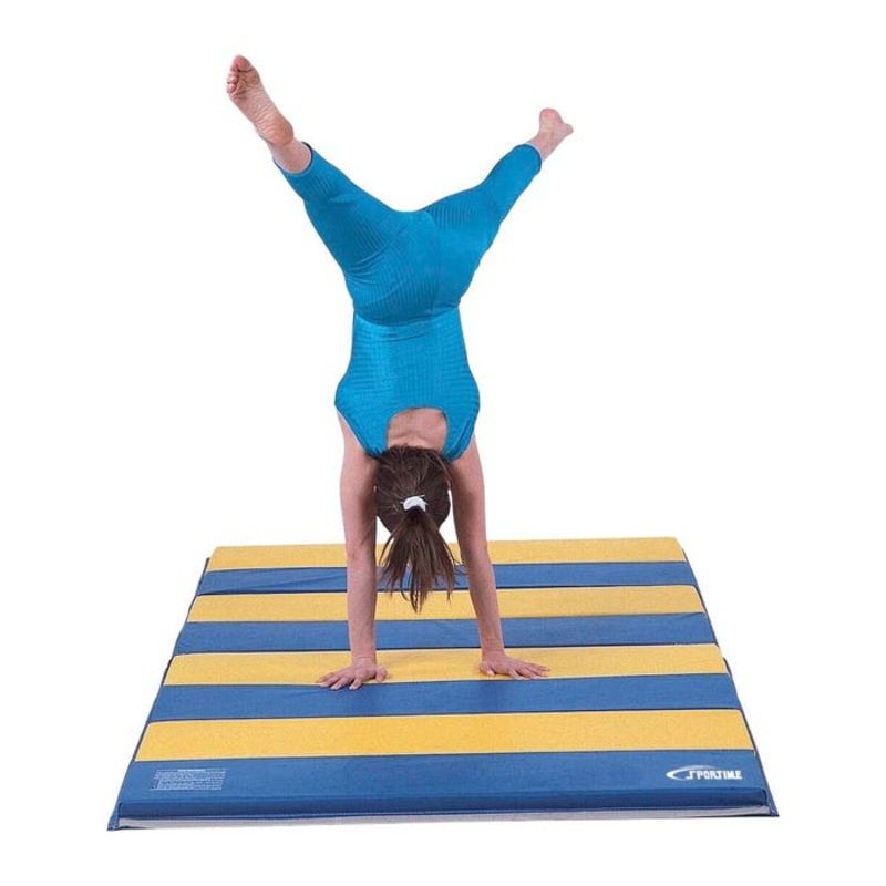 Sportime Deluxe 1-3/8 Inch Thick, Cross-Linked Polyethylene Mat, 4-Sided Hook and Loop