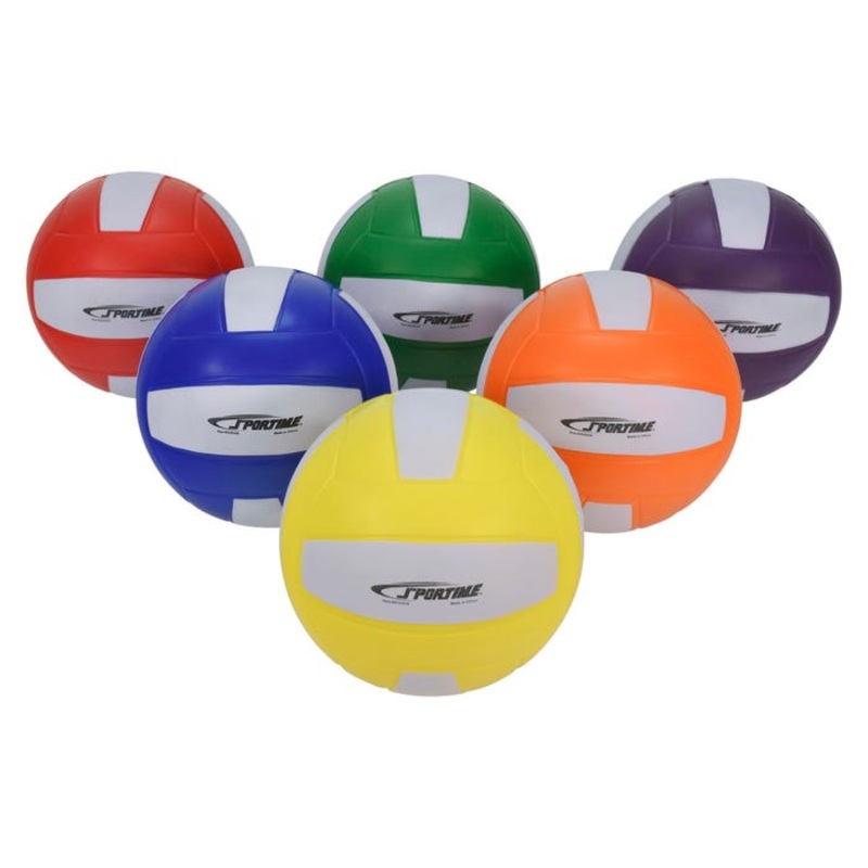 Sportime Foam Lightweight Volleyball, Assorted Color, Set of 6