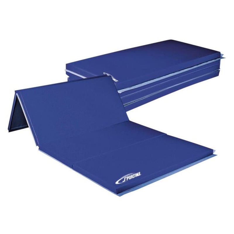Sportime Folding Polyethylene Mat, 2 Inch Thick, 4 Sided Hook and Loop