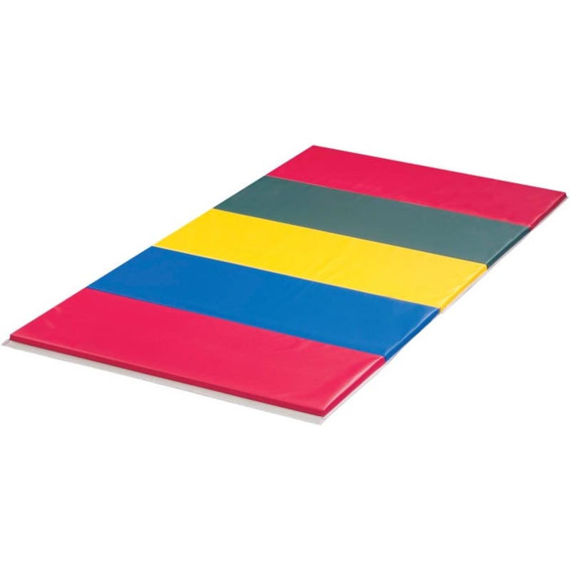Sportime Instructor Mat, 5 x 10 Feet, 2-3/8 Inch Thick, 2 Sided Hook and Loop, 2 Foot Panel, Rainbow