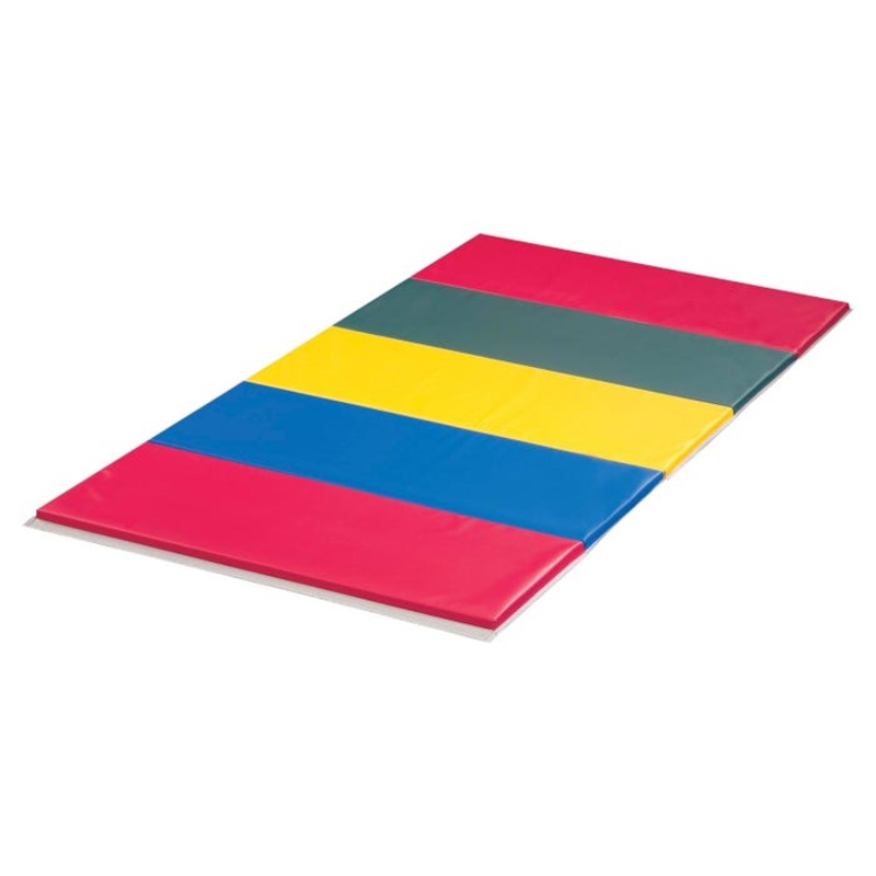 Sportime Instructor Mat, 5 x 10 Feet, 2-3/8 Inch Thick, 4 Sided Hook and Loop, 2 Foot Panel, Rainbow
