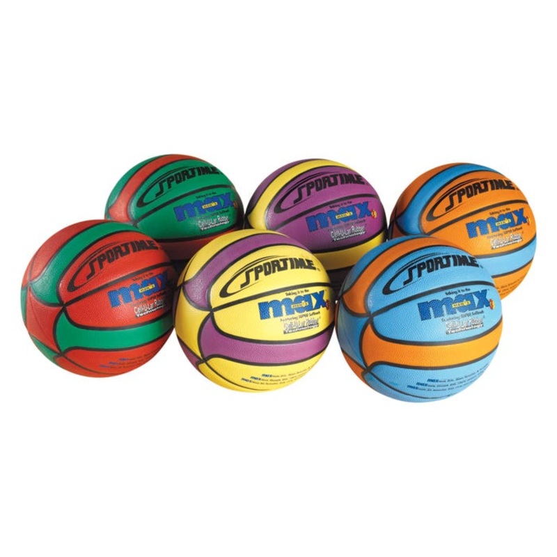Sportime Max Men's 29-1/2 Inch Star Basketballs, Set of 6