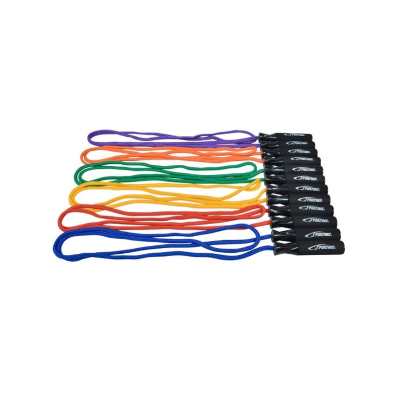 Sportime 8mm Polypropylene Braided Jump Rope, 8 Foot, Solid Color, Set of 6