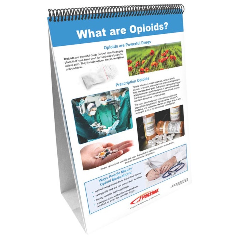 Sportime All About Opioid Drugs Flip Chart Set, Grades 5 to 12