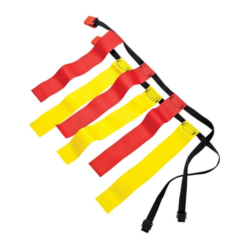 Sportime Flag Football Belts, Medium 28 to 38 Inch Waist, Red and Yellow, Set of 12