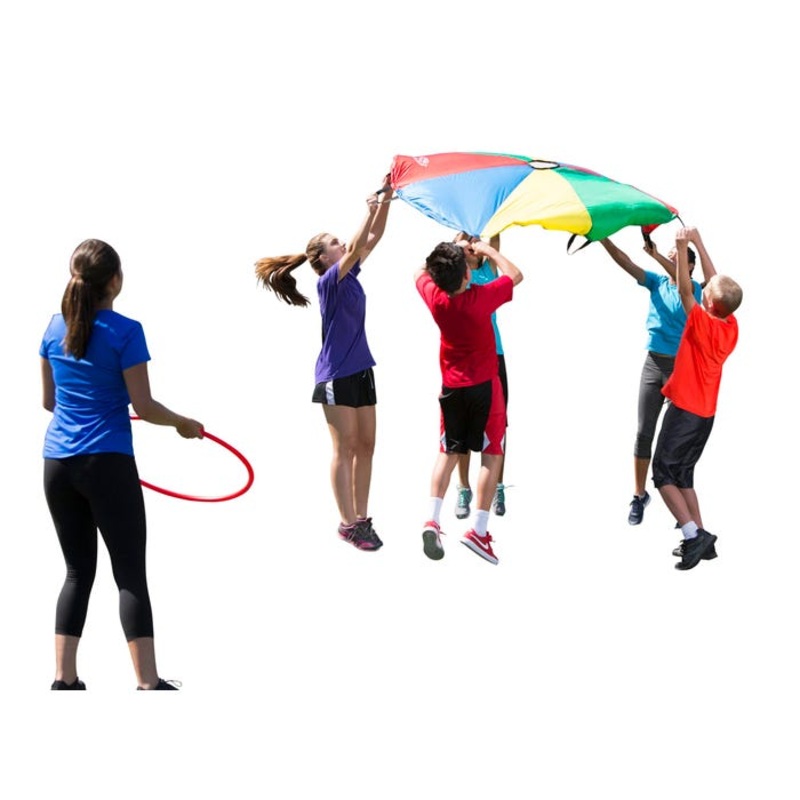 Sportime GripStarChute Parachute with 8 Handles, 6 Feet, Multiple Colors