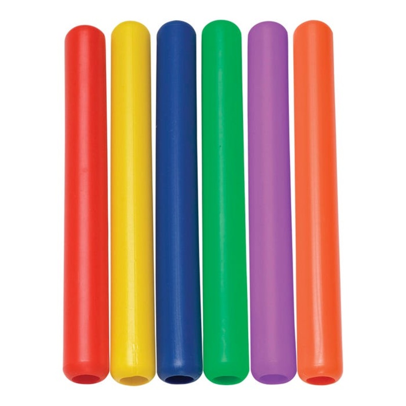 Sportime Beginner Relay Batons, 11-1/2 Inches, Assorted Colors, Set of 6