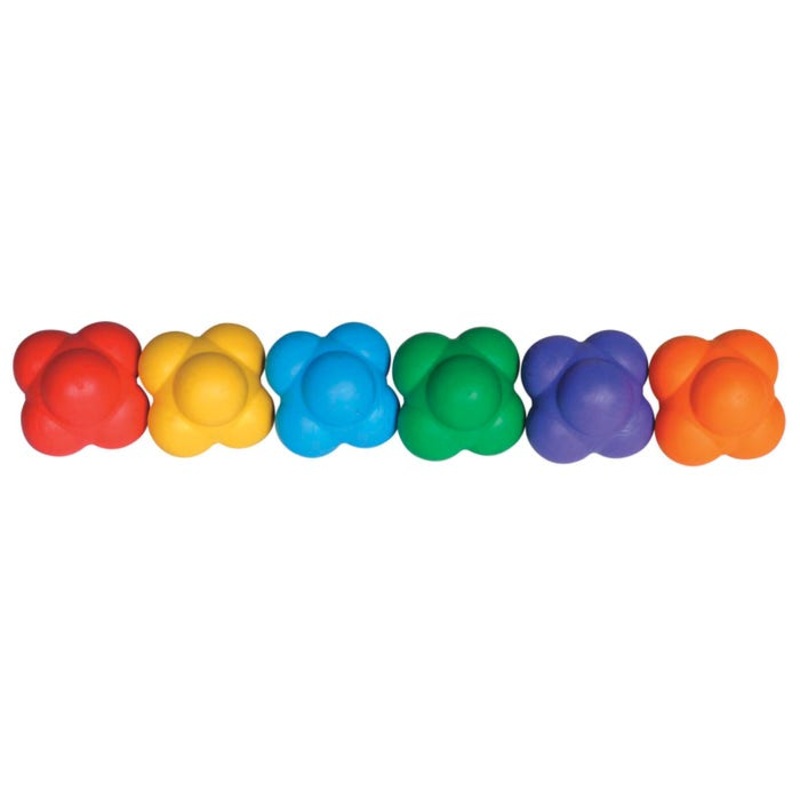 Sportime React-2-Balls with Erratic Bounce, Assorted Colors, Set of 6