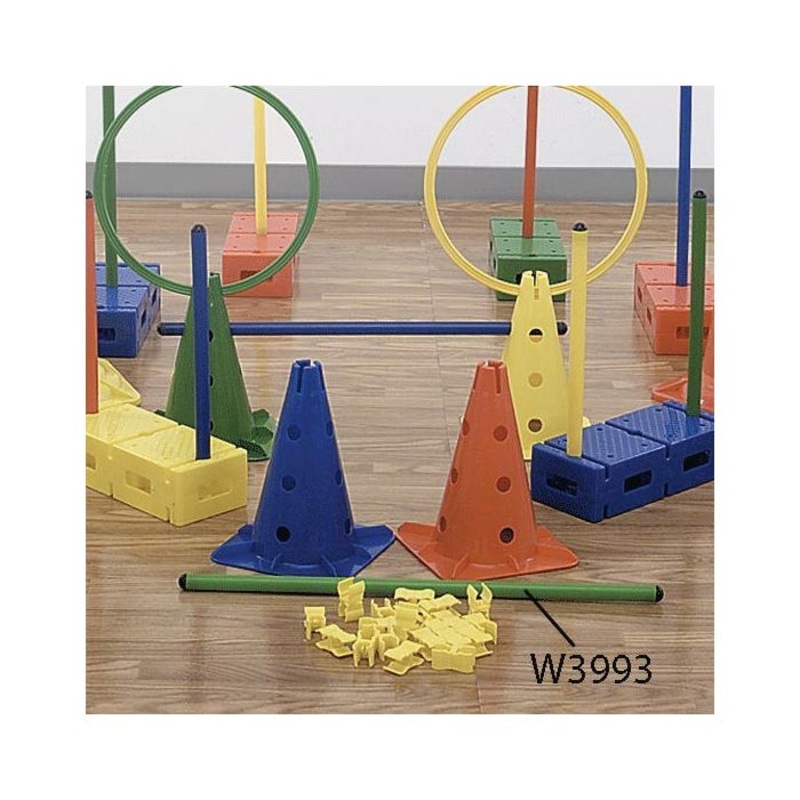 Sportime Steeplecourse Short Bars, 16 Inches, Assorted Colors, Set of 4